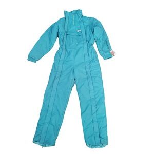 Rare Yassa Vintage Teal Snowsuit 1 Piece Jumpsuit Ski Snow Winter Gear 54